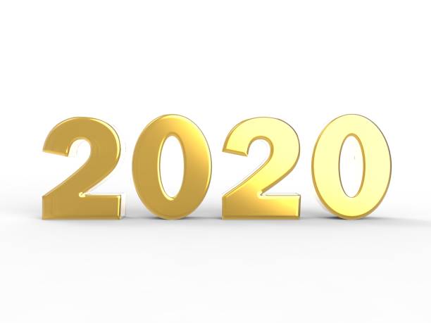 istock Realistic gold 2020 bold letters, text, word Isolated On White Background, New Year, 3D Illustration 1176566548