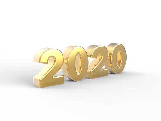 istock Realistic gold 2020 bold letters, text, word Isolated On White Background, New Year, 3D Illustration 1176567081