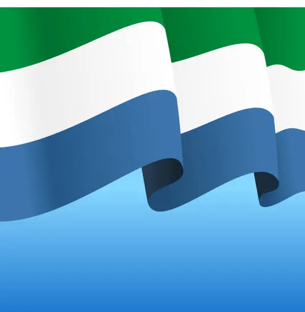 Vector illustration of Sierra Leone flag wavy abstract background. Vector illustration.