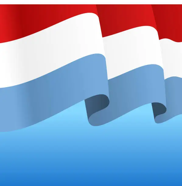 Vector illustration of Luxembourg flag wavy abstract background. Vector illustration.