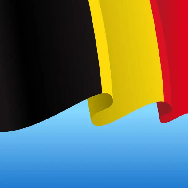 Vector illustration of Belgian flag wavy abstract background. Vector illustration.