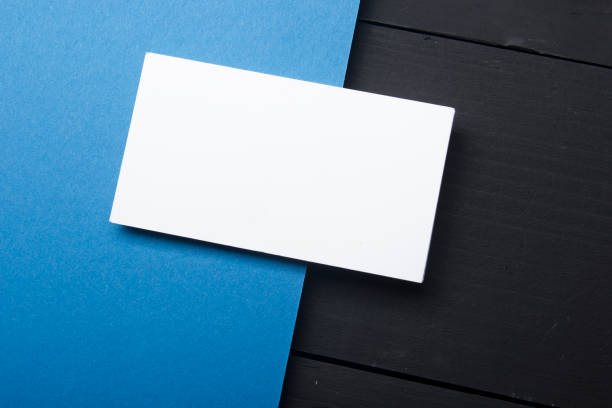 istock Business cards blank. Mockup on color background. Flat Lay. copy space for text 1176575182