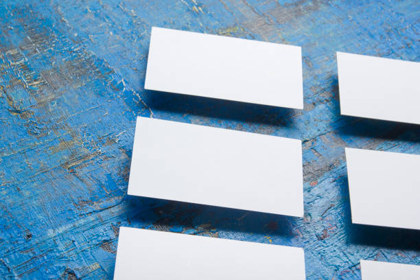 istock Business cards blank. Mockup on color background. Flat Lay. copy space for text 1176576993