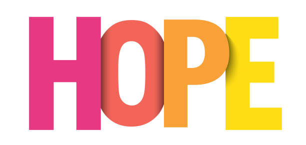 ilustrações de stock, clip art, desenhos animados e ícones de hope vector typography banner - hope