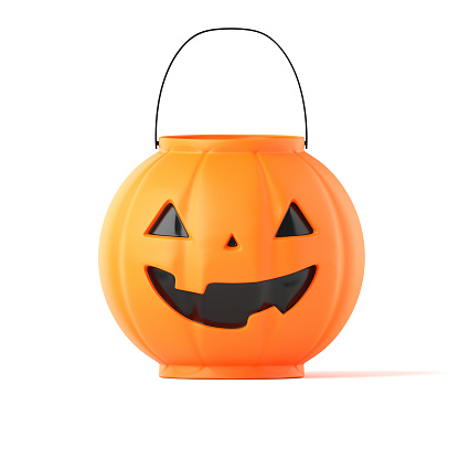 Child's Halloween trick or treat pail, with clipping path