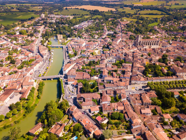 istock View from drone of Condom cityscape 1176578683
