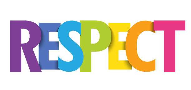 illustrations, cliparts, dessins animés et icônes de bannière de typographie colorée de respect - respect