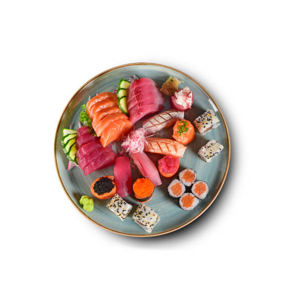cibo giapponese - japanese cuisine temaki sashimi sushi foto e immagini stock