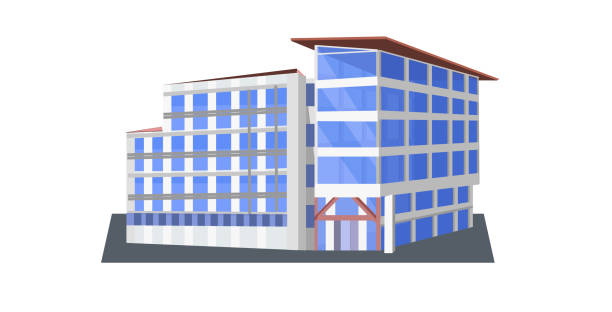 istock modern corporate office building icon business center exterior with large panoramic windows flat horizontal 1176587733
