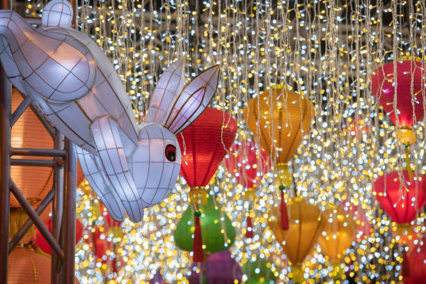 Lantern Carnival in Hong Kong during Mid-Autumn Festival September 12, 2019, Hong Kong: Traditional Chinese lanterns are displayed at the Mid-Autumn Lantern Carnival at Victoria Park in Hong Kong during Mid-Autumn Festival. hong kong moon night stock pictures, royalty-free photos & images