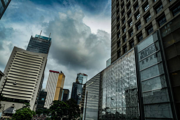 istock Building group of Hong Kong and cloudy sky 1176591618