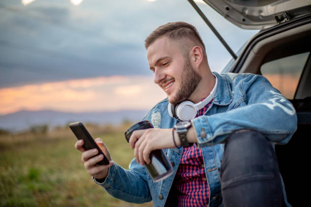 istock Short break from driving by the side of the road 1176592449