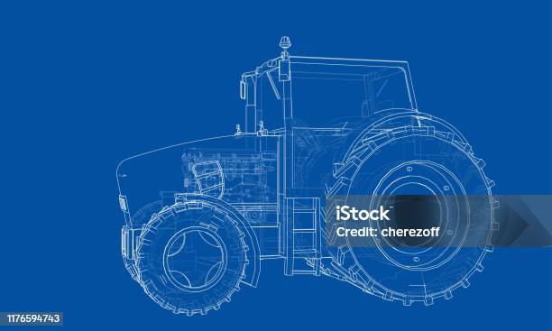 Tractor Plan Vector Farm Tractor Concept Vector Stock Illustration - Download Image Now ...