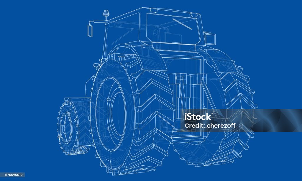 Tractor Plan Vector Farm Tractor Concept Vector Stock Illustration - Download Image Now ...