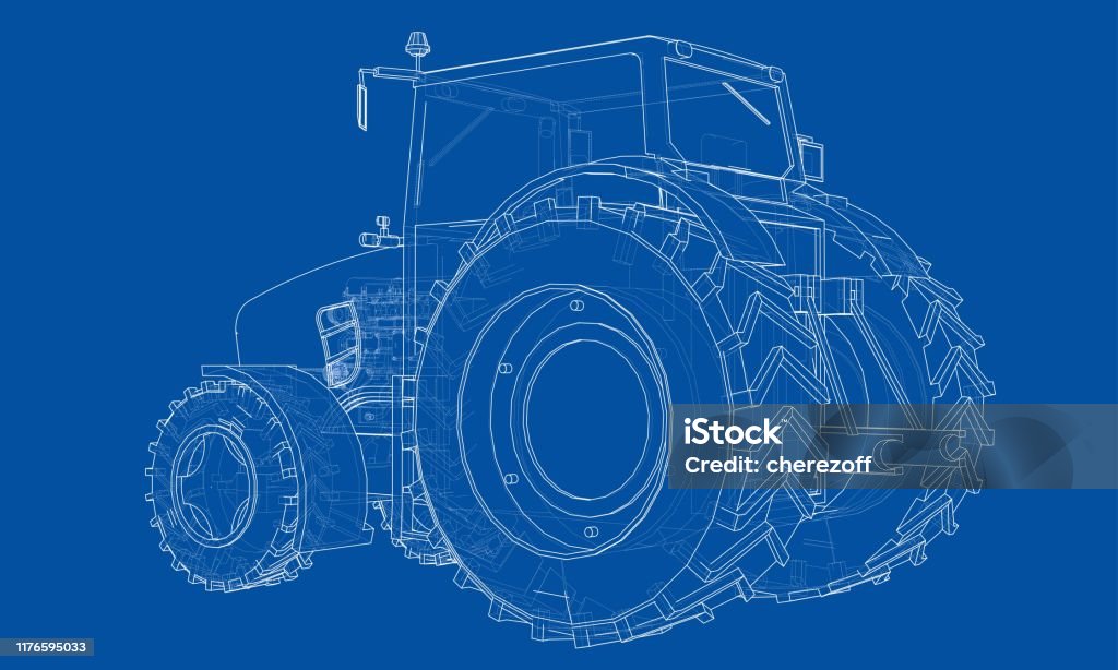 Tractor Plan Vector Farm Tractor Concept Vector Stock Illustration - Download Image Now ...