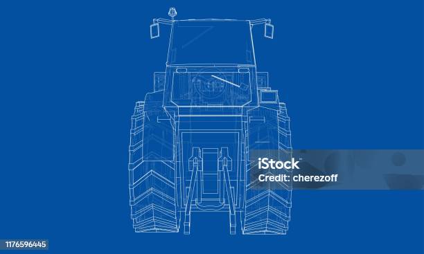 Tractor Plan Vector Farm Tractor Concept Vector Stock Illustration - Download Image Now ...