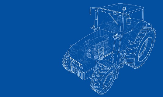 Tractor Plan Vector Farm Tractor Concept Vector Stock Illustration - Download Image Now ...