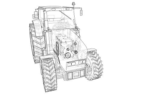 Tractor Plan Vector Farm Tractor Concept Vector Stock Illustration - Download Image Now ...