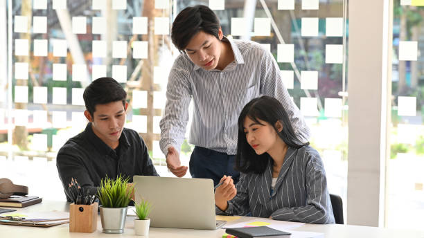 istock Brainstorming startup business with team consult and meeting with laptop computer. 1176600382
