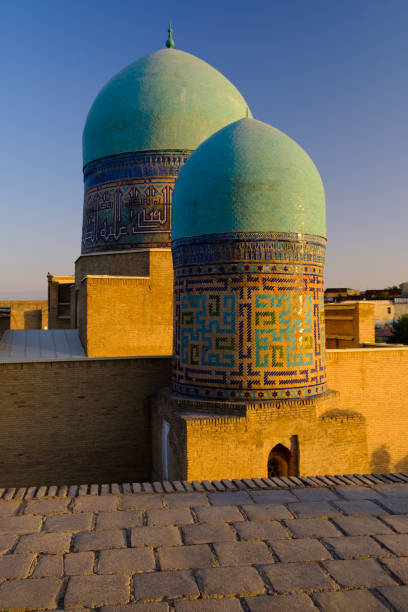 Two domes of mausoleum in Bukhara stock photo