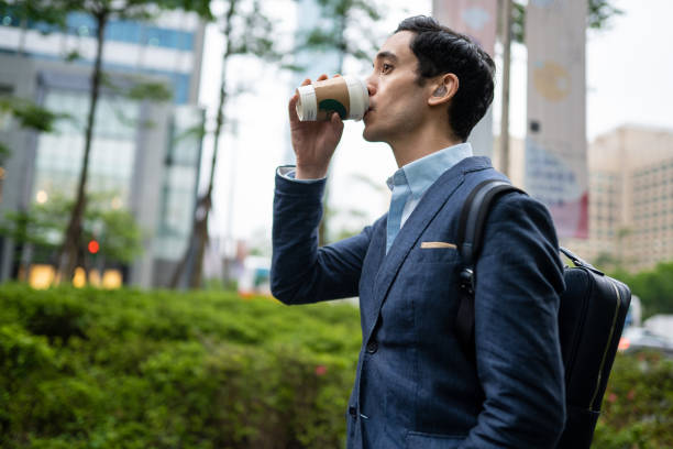 His morning routine on his way to work