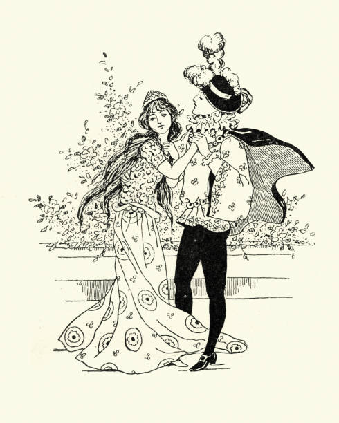 ilustrações, clipart, desenhos animados e ícones de príncipe e princesa do conto de fadas - prince charming