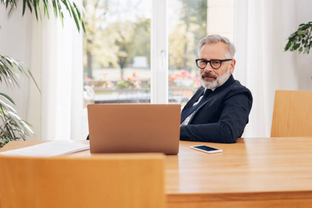 istock Senior businessman looking thoughtfully at camera 1176603231