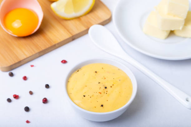 istock Homemade Dutch sauce. Classic traditional egg-based sauce. 1176603632