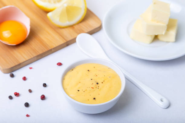 istock Homemade Dutch sauce. Classic traditional egg-based sauce. 1176603644
