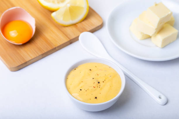 istock Homemade Dutch sauce. Classic traditional egg-based sauce. 1176603653
