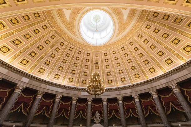 US Capitol Building Rotunda in Washington DC The Rotunda in the US Capitol Building at dusk. rotunda photos stock pictures, royalty-free photos & images