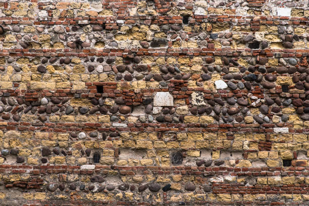 Bricks and stones wall texture in Verona, Italy