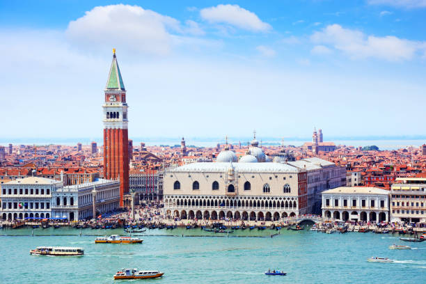 St Mark's Square, Venice St Mark's Square (Piazza San Marco) of Venice, northern Italy. Composite photo campanile venice stock pictures, royalty-free photos & images