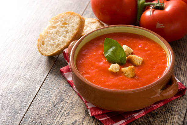 istock Tomato soup in brown bowl 1176608474