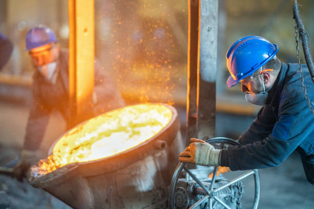 Red-hot molten steel