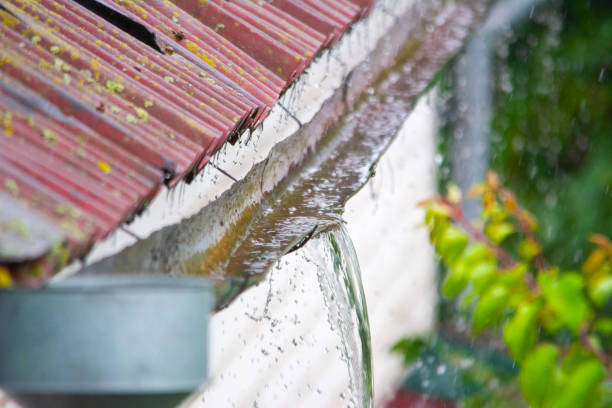 istock Heavy rain, rainwater from the roof overflows through drainpipe 1176611769