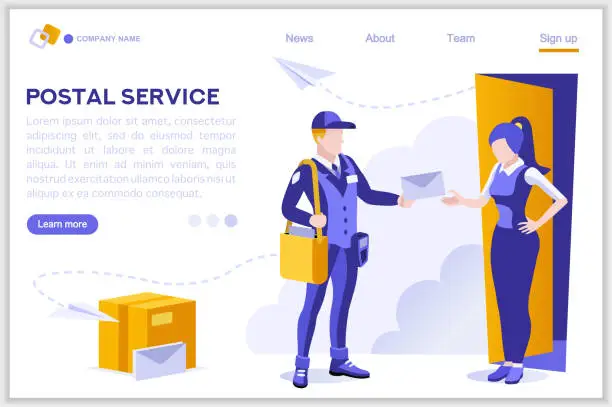 Vector illustration of Parcel Mail Transportation Service