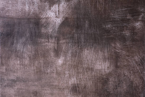 istock Abstract dark brown grunge texture with scratches, copy space. Banner. Concrete texture, stone background 1176613220