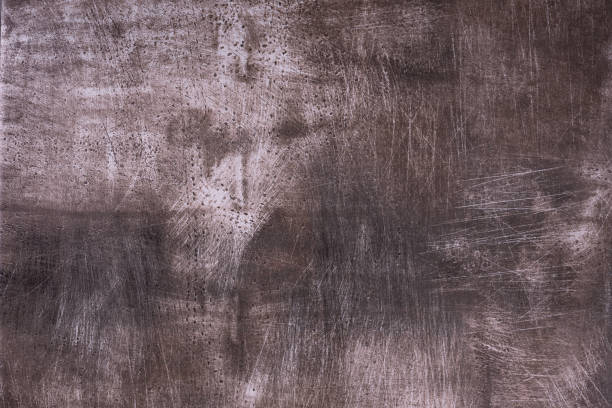 istock Abstract dark brown grunge texture with scratches, copy space. Banner. Concrete texture, stone background 1176613228