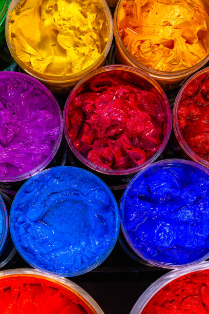 istock top view of several colors for print tee shirt 1176614013