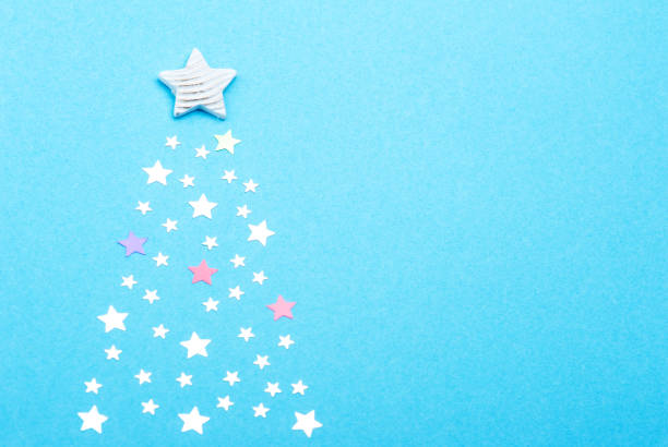 istock Christmas background with white silver stars 1176614171