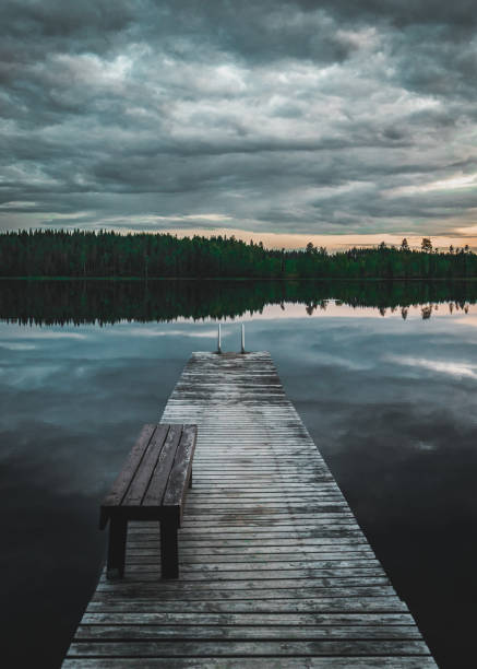 istock Wooden Deck on a lake 1176617410