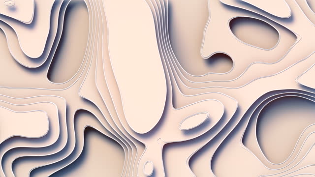 Wave bends white abstract background surface. 3d rendering digital loop animation. 4K, Ultra HD resolution