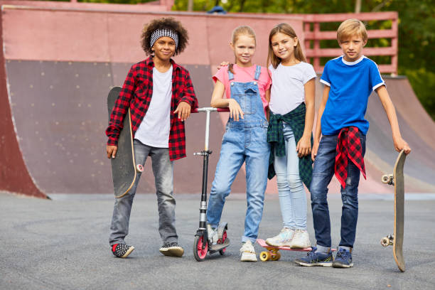 istock Children in skateboard park 1176621618