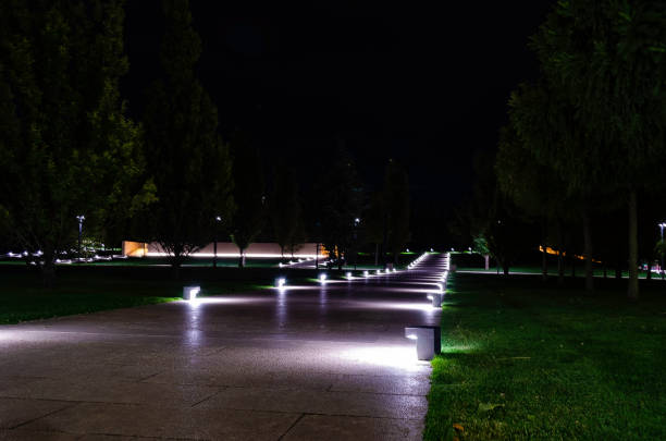 istock Walking path in the Park illuminated by lanterns. Park in Krasnodar. 1176625774