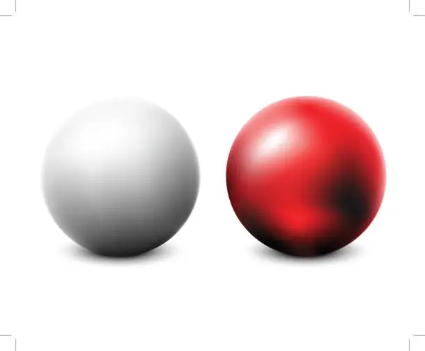 Vector illustration of Blank red and white ball