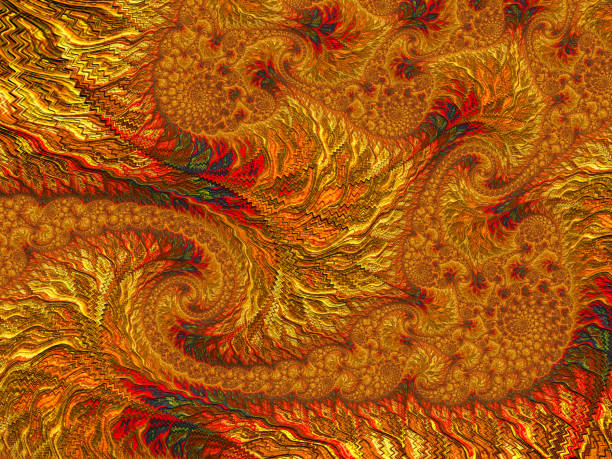 istock High resolution autumn color fractal background, which patterns remind those of a tapestry. 1176630421