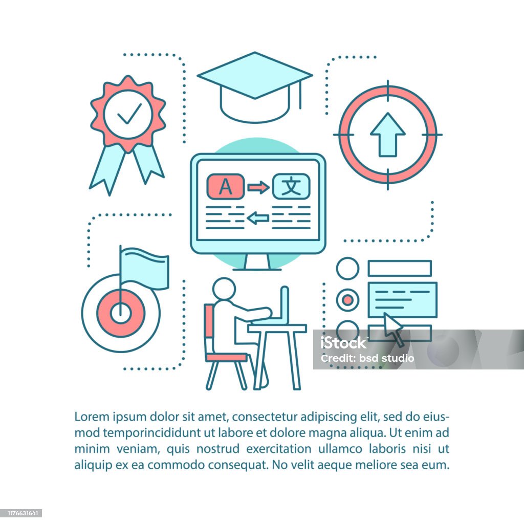 Linear Elearning Elearning Concept Linear Illustration Stock Illustration - Download ...