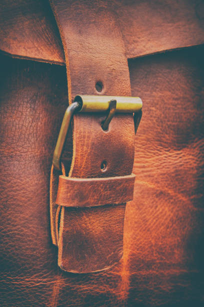 istock Vignette on Brown Leather Bag with Strap and Buckle 1176633256