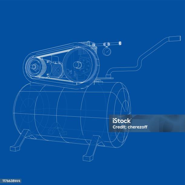 Compressor Outline Outline Air Compressor Vector Stock Illustration - Download Image Now ...